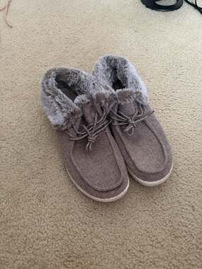 Hey Dude Britt Faux Fur Slip On Booties Grey